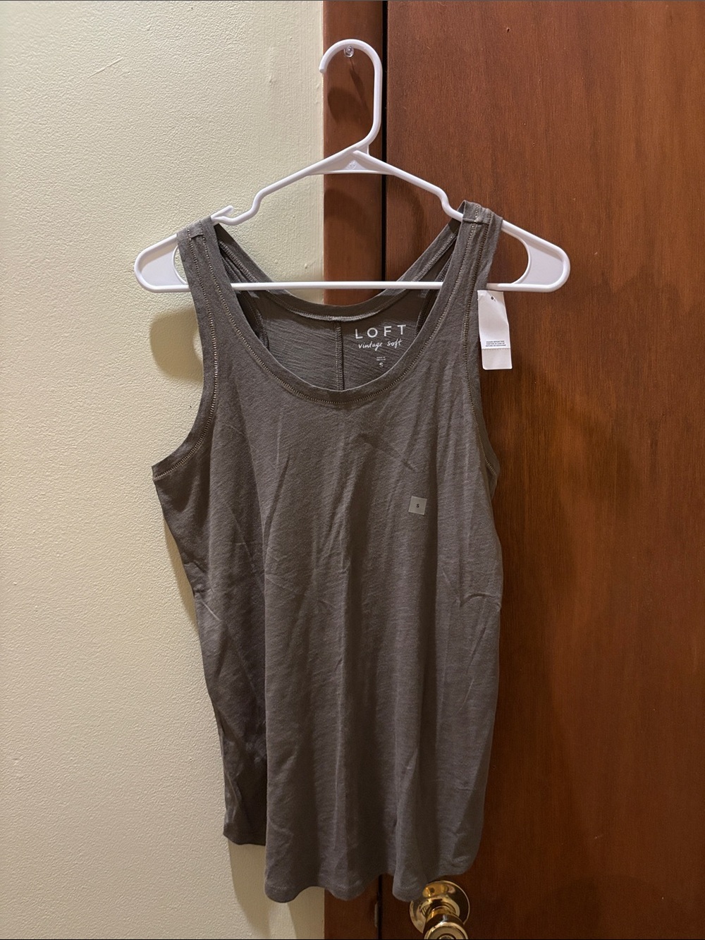 LOFT Olive Green Scoop Neck Tank Top